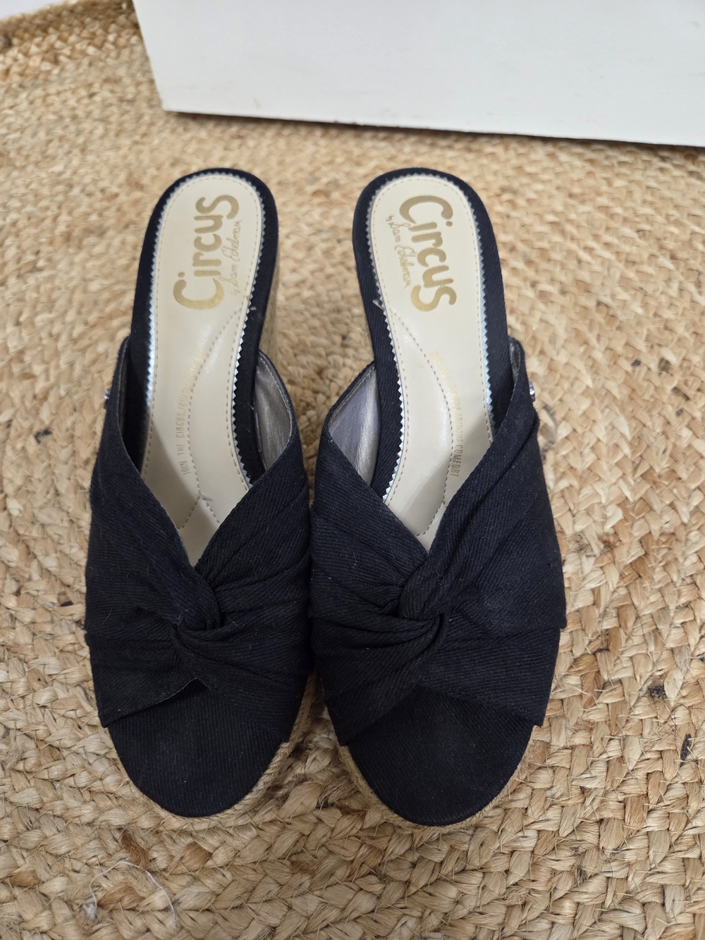 Circus by Sam Edelman Black Knot-Front Slide Sandals